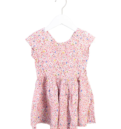 A Pink Short Sleeve Dresses from Petit Bateau in size 3T for girl. (Front View)