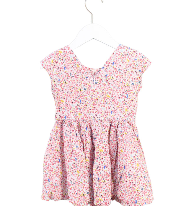 A Pink Short Sleeve Dresses from Petit Bateau in size 3T for girl. (Back View)