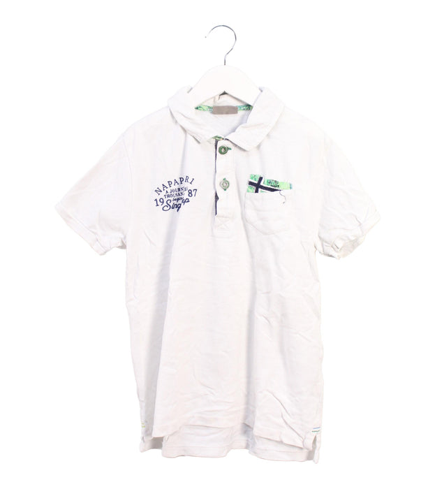 A White Short Sleeve Polos from Napapijri in size 10Y for boy. (Front View)