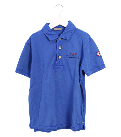 A Blue Short Sleeve Polos from Napapijri in size 10Y for boy. (Front View)