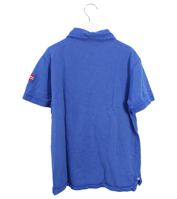 A Blue Short Sleeve Polos from Napapijri in size 10Y for boy. (Back View)