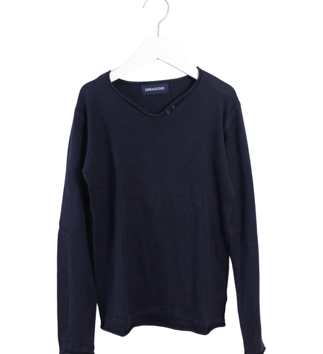 A Navy Long Sleeve Tops from Zadig & Voltaire in size 10Y for girl. (Front View)