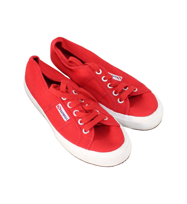 A Red Sneakers from Superga in size 12Y for boy. (Front View)