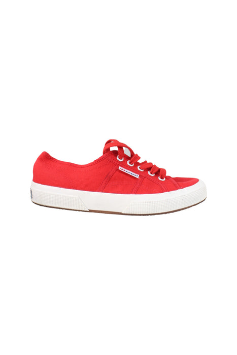 A Red Sneakers from Superga in size 12Y for boy. (Back View)