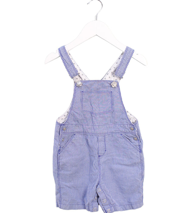 A Blue Overall Shorts from Petit Bateau in size 12-18M for boy. (Front View)