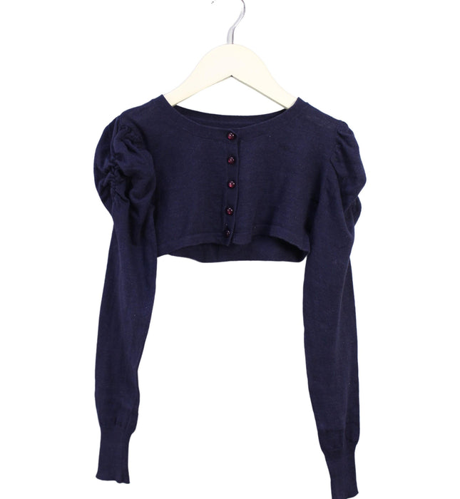 A Navy Long Sleeve Tops from Guess in size 8Y for girl. (Front View)