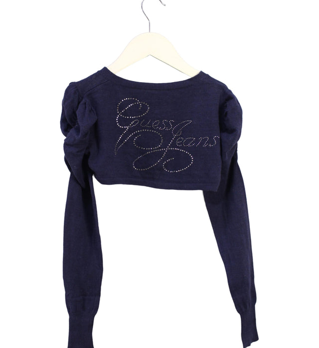 A Navy Long Sleeve Tops from Guess in size 8Y for girl. (Back View)