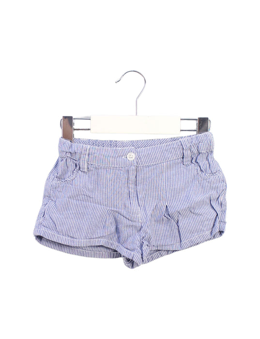 A Blue Shorts from Monoprix in size 4T for girl. (Front View)