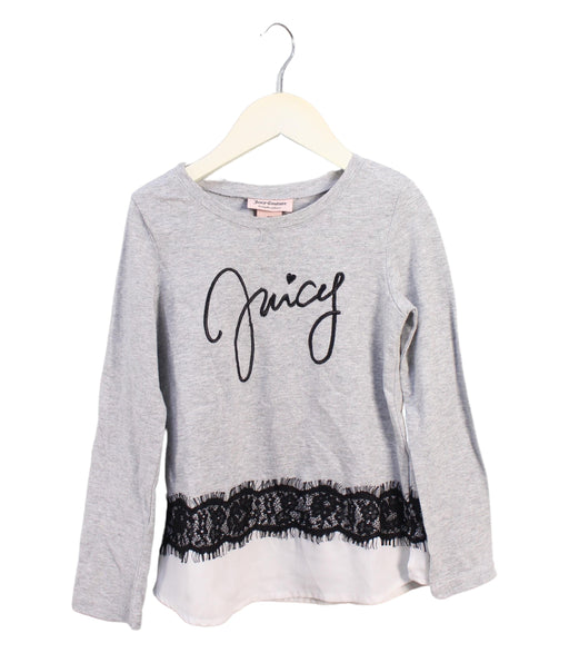 A Grey Long Sleeve Tops from Juicy Couture in size 6T for girl. (Front View)