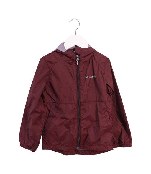 A Burgundy Lightweight Jackets from Columbia in size 4T for boy. (Front View)
