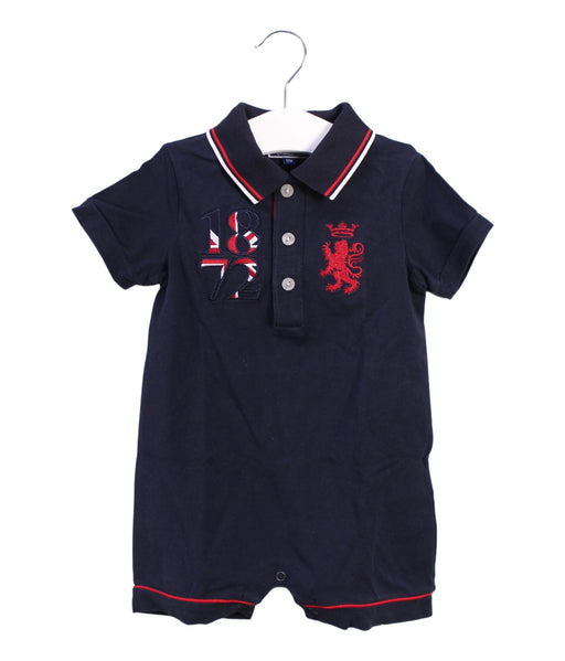 A Navy Short Sleeve Rompers from Nicholas & Bears in size 6-12M for boy. (Front View)