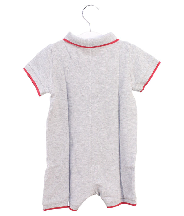 A Grey Short Sleeve Rompers from The Little White Company in size 6-12M for boy. (Back View)