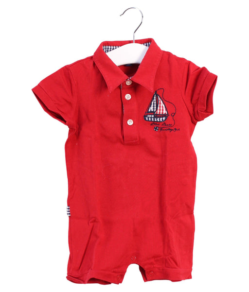 A Red Short Sleeve Rompers from Nicholas & Bears in size 6-12M for boy. (Front View)