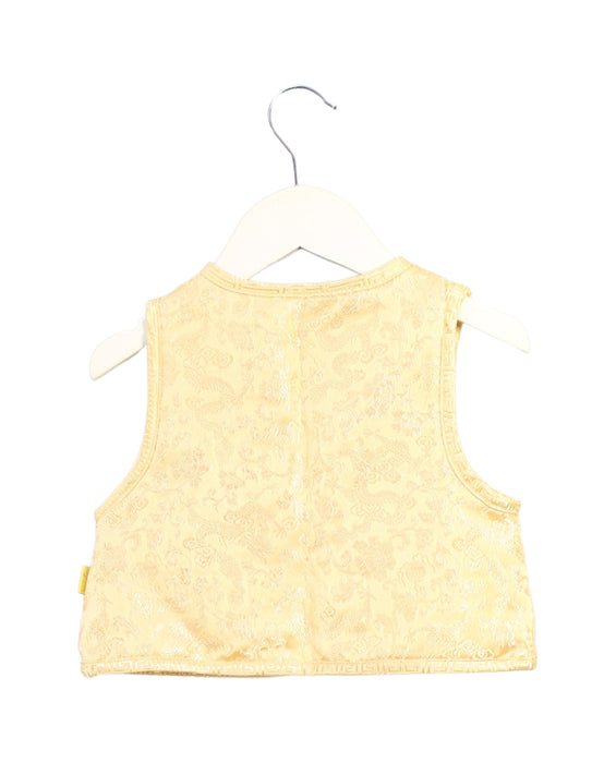 A Yellow Dress Up Vests from Mides in size 3-6M for boy. (Back View)