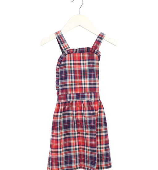 A Red Overall Dresses from La Coqueta in size 5T for girl. (Front View)