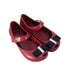 A Burgundy Flats from Mini Melissa in size 3T for girl. (Front View)