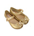 A Gold Flats from Mini Melissa in size 3T for girl. (Front View)