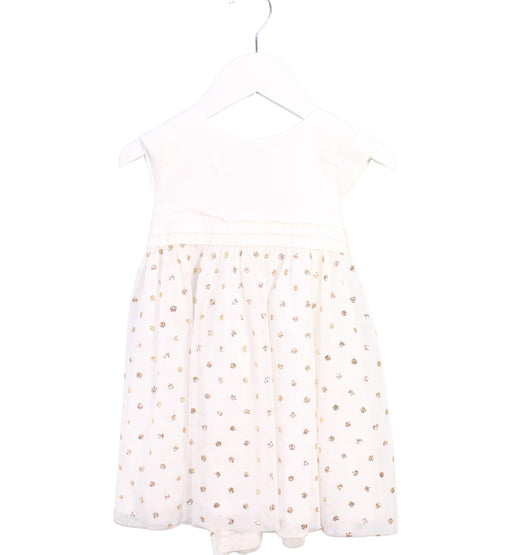 A White Sleeveless Dresses from Petit Bateau in size 12-18M for girl. (Front View)