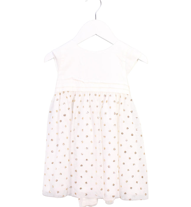 A White Sleeveless Dresses from Petit Bateau in size 12-18M for girl. (Front View)