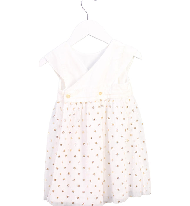 A White Sleeveless Dresses from Petit Bateau in size 12-18M for girl. (Back View)