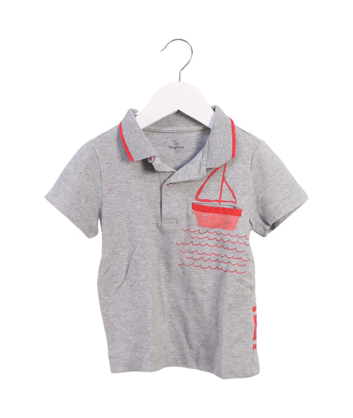 A Grey Short Sleeve Polos from Kingkow in size 4T for boy. (Front View)