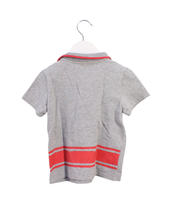 A Grey Short Sleeve Polos from Kingkow in size 4T for boy. (Back View)