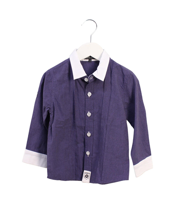 A Purple Shirts from Le Petit Society in size 3T for boy. (Front View)