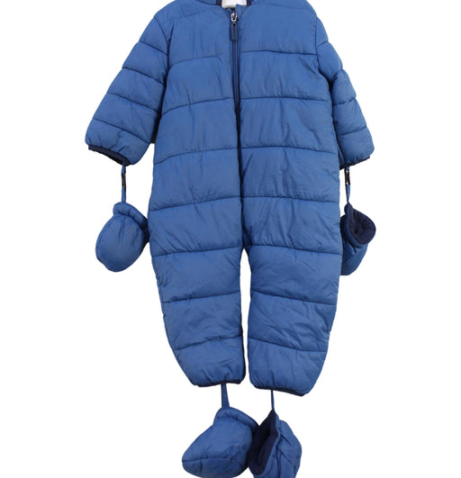 A Blue Snowsuits from Vertbaudet in size 6-12M for boy. (Front View)