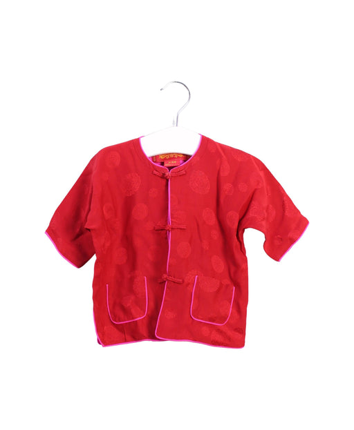 A Red Pants Sets from Shanghai Tang in size 3-6M for girl. (Front View)