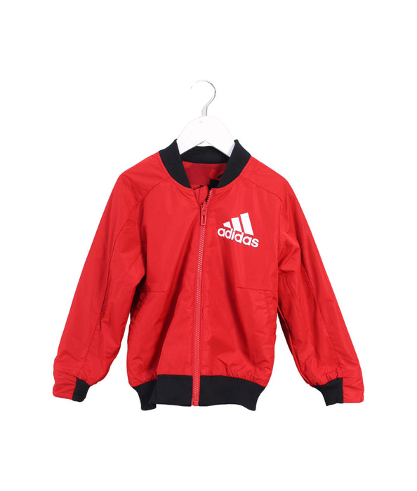 A Red Lightweight Jackets from Adidas in size 4T for boy. (Back View)