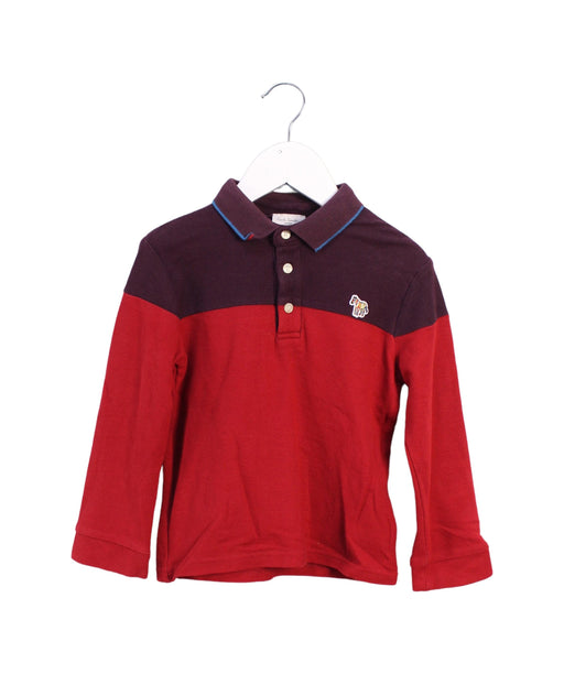 A Red Long Sleeve Polos from Paul Smith in size 4T for boy. (Front View)