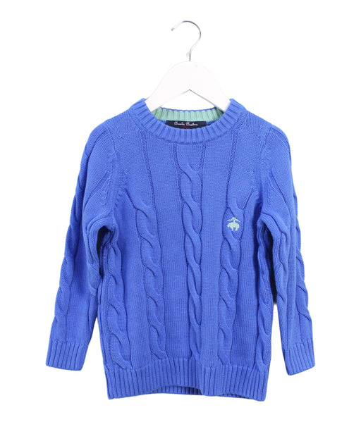 A Blue Knit Sweaters from Brooks Brothers in size 4T for girl. (Front View)