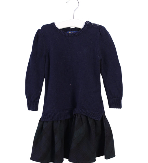 A Navy Sweater Dresses from Polo Ralph Lauren in size 2T for girl. (Front View)