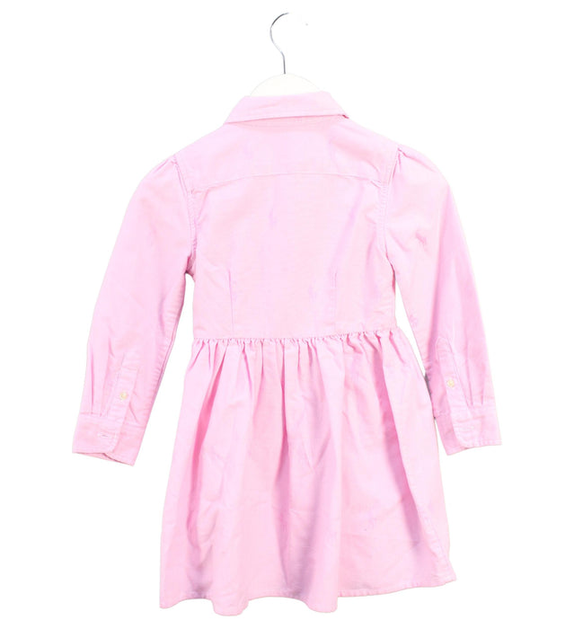 A Pink Long Sleeve Dresses from Polo Ralph Lauren in size 4T for girl. (Back View)