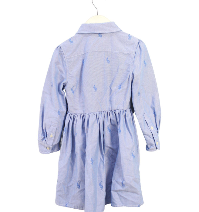 A Blue Long Sleeve Dresses from Polo Ralph Lauren in size 4T for girl. (Back View)