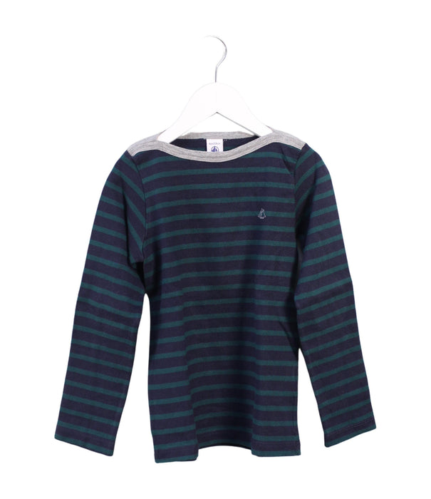 A Navy Long Sleeve Tops from Petit Bateau in size 8Y for boy. (Front View)