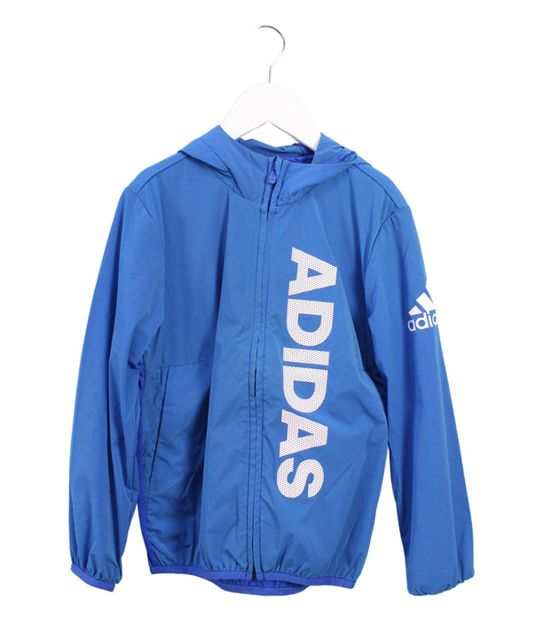 A Blue Lightweight Jackets from Adidas in size 6T for boy. (Front View)