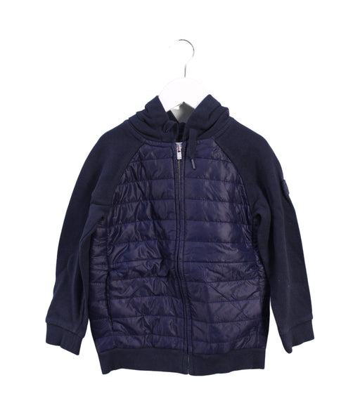 A Blue Lightweight Jackets from Jacadi in size 6T for boy. (Front View)