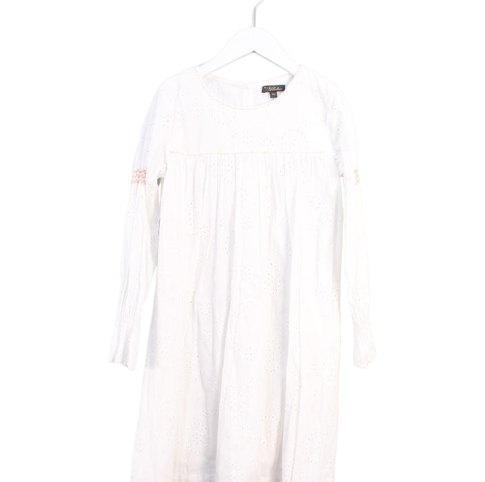 A White Long Sleeve Dresses from Velveteen in size 10Y for girl. (Front View)