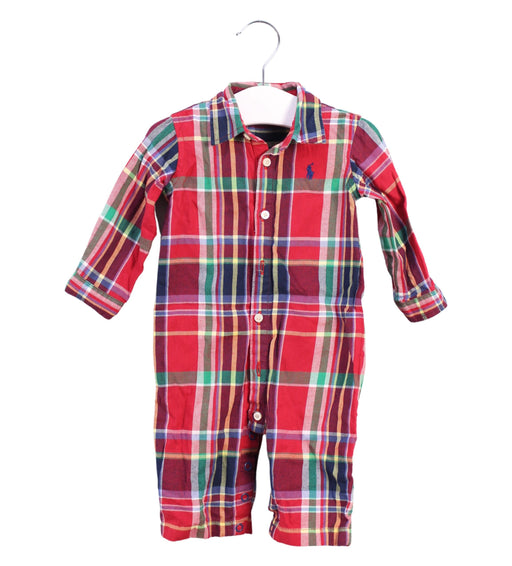 A Red Long Sleeve Jumpsuits from Ralph Lauren in size 0-3M for boy. (Front View)