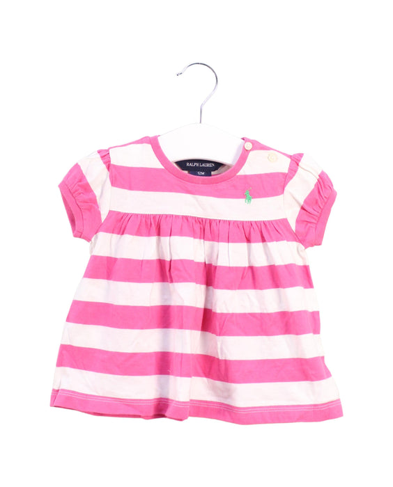 A Pink Short Sleeve Tops from Ralph Lauren in size 6-12M for girl. (Front View)