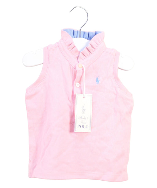 A Pink Sleeveless Polos from Ralph Lauren in size 6-12M for girl. (Front View)