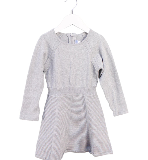 A Grey Long Sleeve Dresses from Jacadi in size 3T for girl. (Front View)