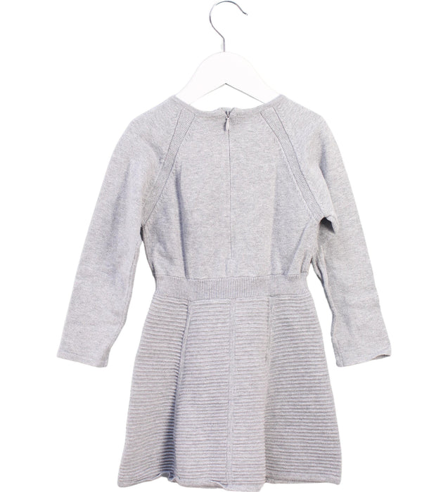 A Grey Long Sleeve Dresses from Jacadi in size 3T for girl. (Back View)