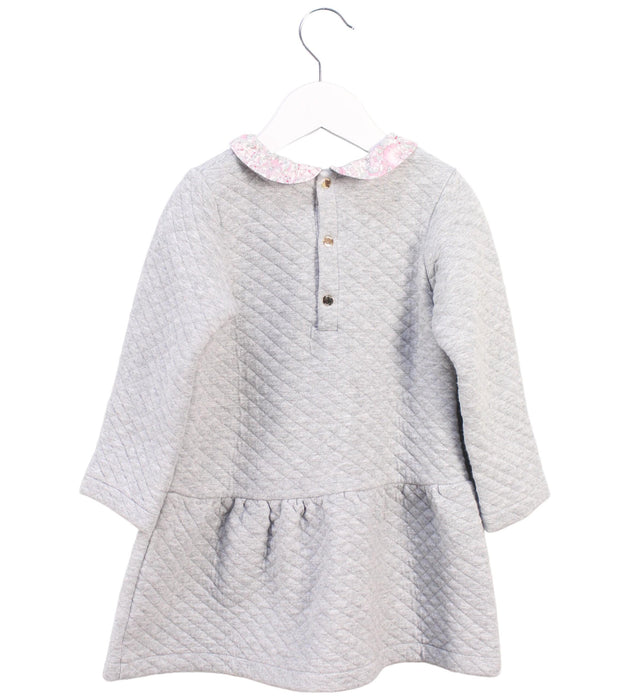 A Grey Long Sleeve Dresses from Jacadi in size 3T for girl. (Back View)