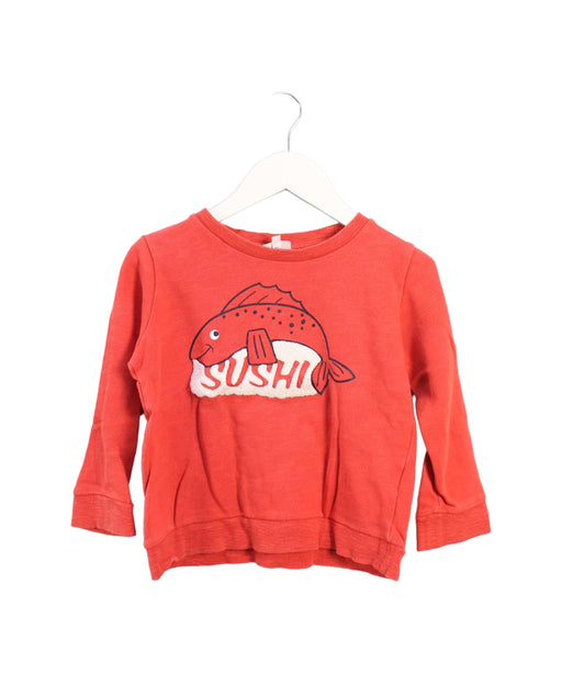 A Orange Sweatshirts from Seed in size 5T for boy. (Front View)