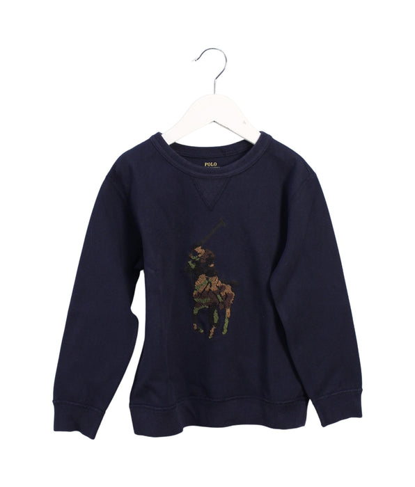 A Navy Crewneck Sweatshirts from Polo Ralph Lauren in size 6T for boy. (Front View)