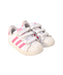 A White Sneakers from Adidas in size 18-24M for girl. (Front View)