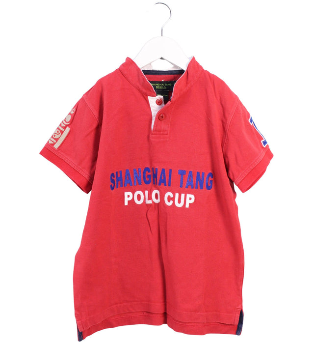 A Red Short Sleeve Polos from Shanghai Tang in size 8Y for boy. (Front View)