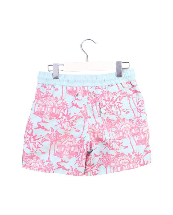 A Blue Swim Shorts from Pink House Mustique in size 6T for girl. (Back View)